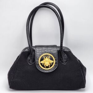 Bosom Buddy Bags Vintage Bumble Bee Medallion Hinge Doctor Bag Black Gold